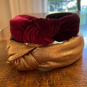 lele sadoughi red velvet headband